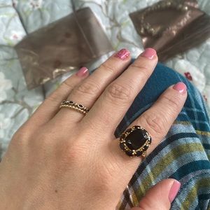 Black stone ring